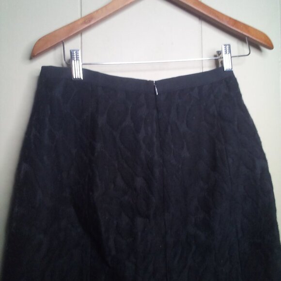 Ann Taylor Skirt 12 Textured Wool Blend Black - Picture 2 of 14